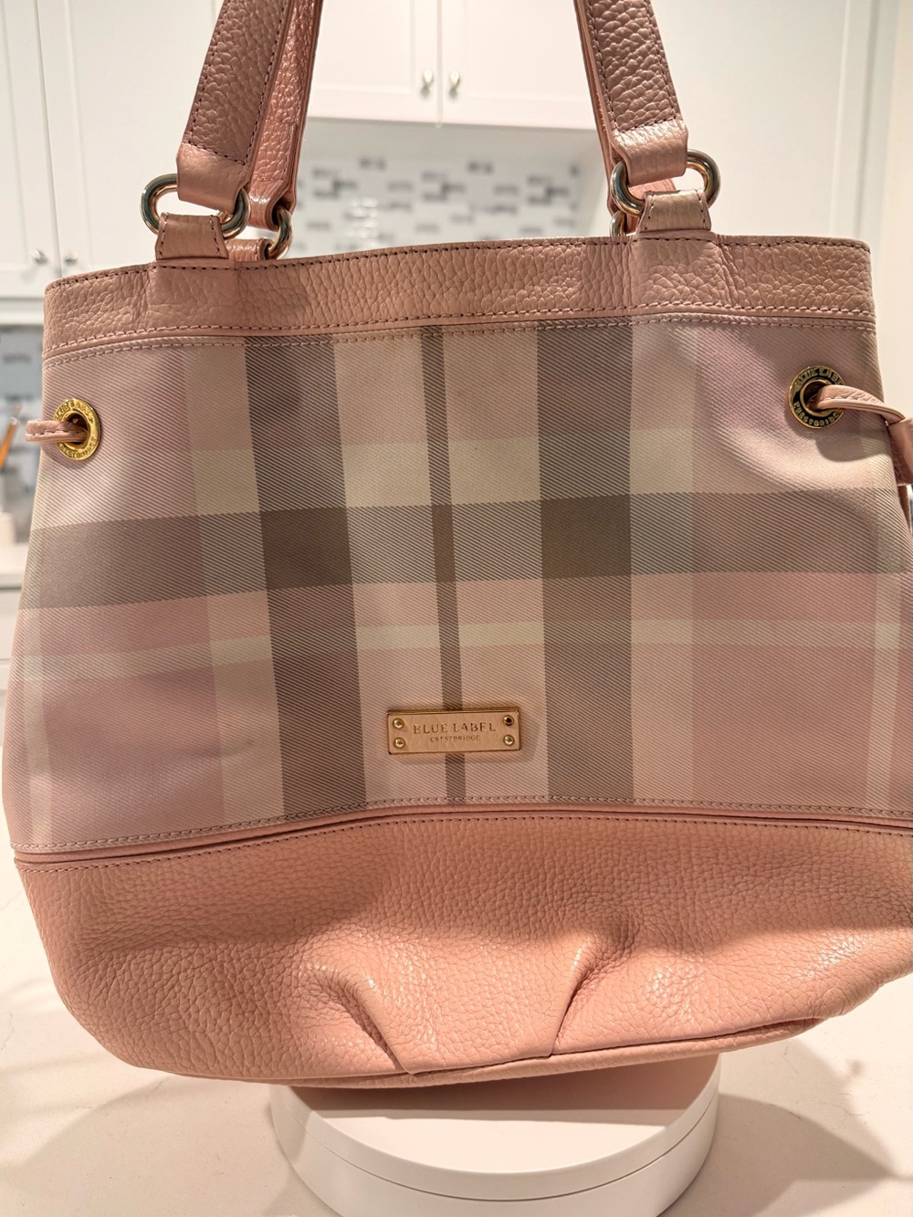 Burberry Pink Check Blue Label Tote